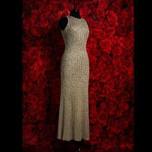 Carmen Marc Valvo Gown S Sparkle Champagne